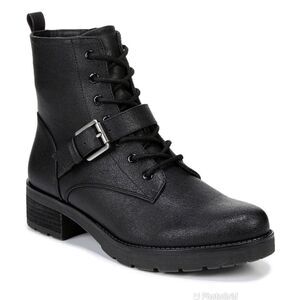 SOUL Naturalizer Black Lace Up‎ Combat Ankle Boot Bootie Lug Sole Size 7.5 New